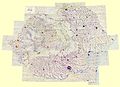 Detaillierter Anteil der ethnischen Deutschen im Königreich Rumänien (die Deutschen sind auf dieser ethnischen Karte gemäß der rumänischen Volkszählung von 1930 rot markiert)