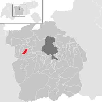 Lage der Gemeinde Hatting im Bezirk Innsbruck-Land (anklickbare Karte)