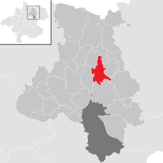 Lage der Gemeinde Hellmonsödt im Bezirk Urfahr-Umgebung (anklickbare Karte)