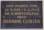 Hermine Cloeter – Gedenktafel