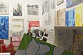 Herzlbüste versteckt bei einer Kunstausstellung, Tel Aviv