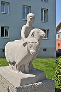 Plastik „Hirte mit zwei Schafen“