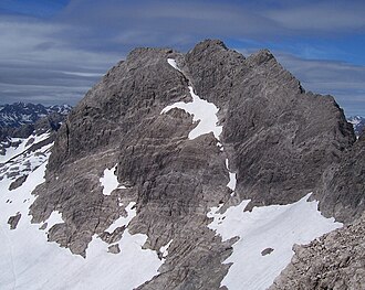Die Hochfrottspitze vom Aufstieg zur Mädelegabel