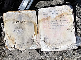 Gipfelbuch des Hochwanner