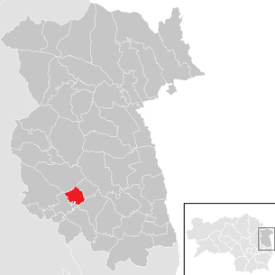 Lage der Gemeinde Hofkirchen bei Hartberg im Bezirk Feldbach (anklickbare Karte)