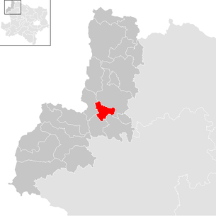 Lage der Gemeinde Hoheneich im Bezirk Gmünd (anklickbare Karte)