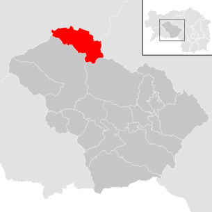 Lage der Gemeinde Hohentauern im Bezirk Murtal (anklickbare Karte)