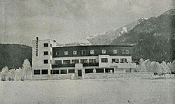 Hotel Berghof, Seefeld in Tirol (Winteraufnahme), um 1930
