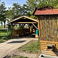 Infohütte am Dammweg, der 9,2 Kilometer langen Fluchtstraße