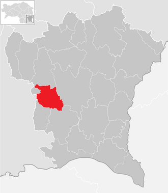 Lage der Gemeinde Jagerberg im Bezirk Südoststeiermark (anklickbare Karte)