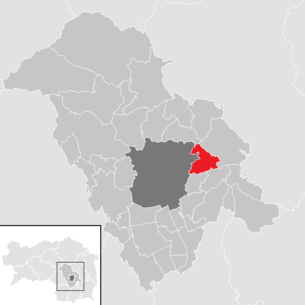 Lage der Gemeinde Kainbach bei Graz im Bezirk Graz-Umgebung (anklickbare Karte)