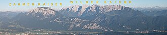 Gliederung Kaisergebirge, Ansicht aus Nordwesten