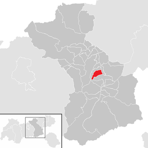 Lage der Gemeinde Kaltenbach (Zillertal) im Bezirk Schwaz (anklickbare Karte)