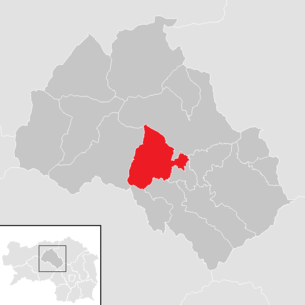 Lage der Gemeinde Kammern im Liesingtal im Bezirk Leoben (anklickbare Karte)
