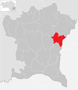 Lage der Gemeinde Kapfenstein im Bezirk Südoststeiermark (anklickbare Karte)
