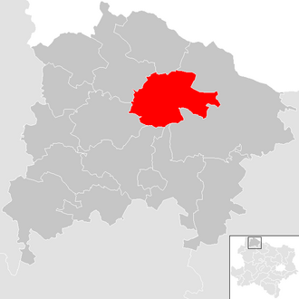 Lage der Gemeinde Karlstein an der Thaya im Bezirk  Waidhofen an der Thaya (anklickbare Karte)