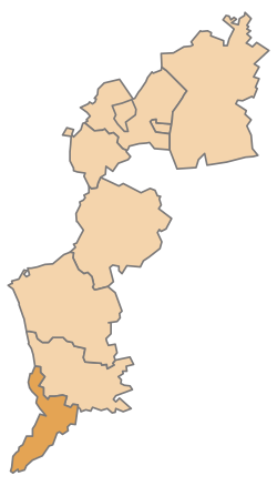 Lage des Bezirks Bezirk Jennersdorf im Bundesland Burgenland (anklickbare Karte)