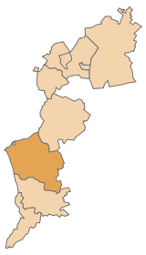 Lage des Bezirks Oberwart im Bundesland Burgenland (anklickbare Karte)