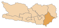 Lage des Bezirks Völkermarkt im Bundesland Kärnten (anklickbare Karte)