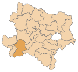Lage des Bezirks Scheibbs im Bundesland Niederösterreich (anklickbare Karte)