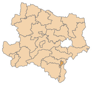 Lage des Bezirks Wiener Neustadt im Bundesland Niederösterreich (anklickbare Karte)