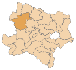 Lage des Bezirks Zwettl im Bundesland Niederösterreich (anklickbare Karte)