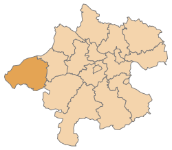 Lage des Bezirks Braunau am Inn im Bundesland Oberösterreich (anklickbare Karte)