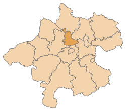 Lage des Bezirks Eferding im Bundesland Oberösterreich (anklickbare Karte)