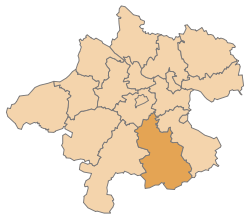 Lage des Bezirks Kirchdorf an der Krems im Bundesland Oberösterreich (anklickbare Karte)