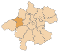 Lage des Bezirkes Ried im Innkreis innerhalb Oberösterreichs