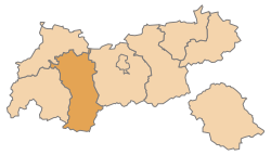 Lage des Bezirks Imst im Bundesland Tirol (anklickbare Karte)