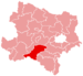 Lage des Bezirkes Lilienfeld in Niederösterreich