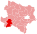 Lage des Bezirkes Scheibbs in Niederösterreich