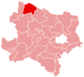 Lage des Bezirkes Waidhofen an der Thaya in Niederösterreich