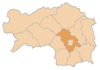 Lage des Bezirkes Graz-Umgebung innerhalb der Steiermark