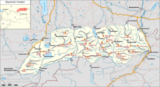 Karte der Bayerischen Voralpen