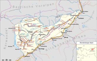 Lage der Gruppe innerhalb der Ostalpen (gem. AVE)