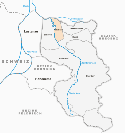 Österreichkarte, Position von Rohrbach hervorgehoben