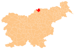 Karte von Slowenien, Position von Dravograd hervorgehoben