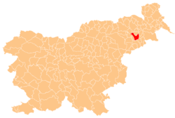 Karte von Slowenien, Position von Ptuj hervorgehoben