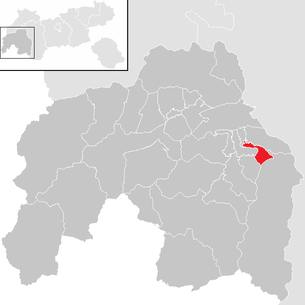 Lage der Gemeinde Kauns im Bezirk Landeck (anklickbare Karte)