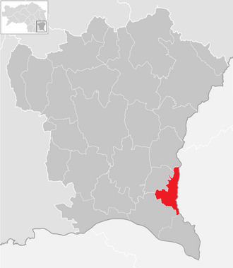 Lage der Gemeinde Klöch im Bezirk Südoststeiermark (anklickbare Karte)