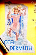 „Heiliger Christopherus“ an der Westwand des Hotels Dermuth in Sankt Martin, Klagenfurt am Wörthersee