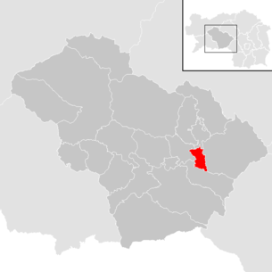 Lage der Gemeinde Knittelfeld im Bezirk Murtal (anklickbare Karte)