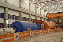 Turbosatz mit Dampfturbine, in Revision