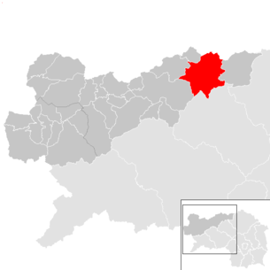 Übersichtskarte der Gemeinden im gesamten Bezirk Liezen