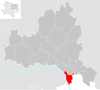 Lage der Gemeinde Langenzersdorf im Bezirk Korneuburg (anklickbare Karte)