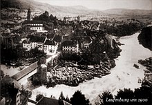 Von einem öffentlichen Foto abfotografiert, Laufenburg um 1900