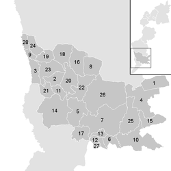 Lage der Gemeinde Bezirk Güssing im Bezirk Güssing (anklickbare Karte)