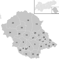 Lage der Gemeinde Bezirk Lienz im Bezirk Lienz (anklickbare Karte)